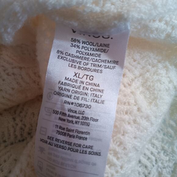 Vince Lace-Stitch Wool-Blend Polo Sweater XL - Picture 11 of 11